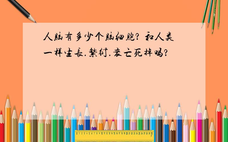 人脑有多少个脑细胞? 和人类一样生长.繁衍.衰亡死掉吗?