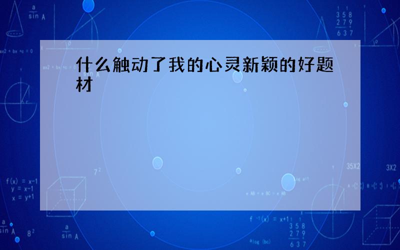 什么触动了我的心灵新颖的好题材