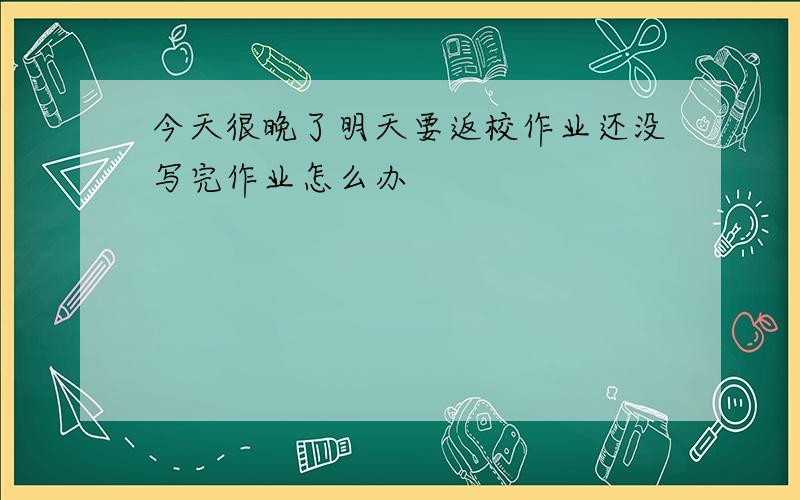 今天很晚了明天要返校作业还没写完作业怎么办