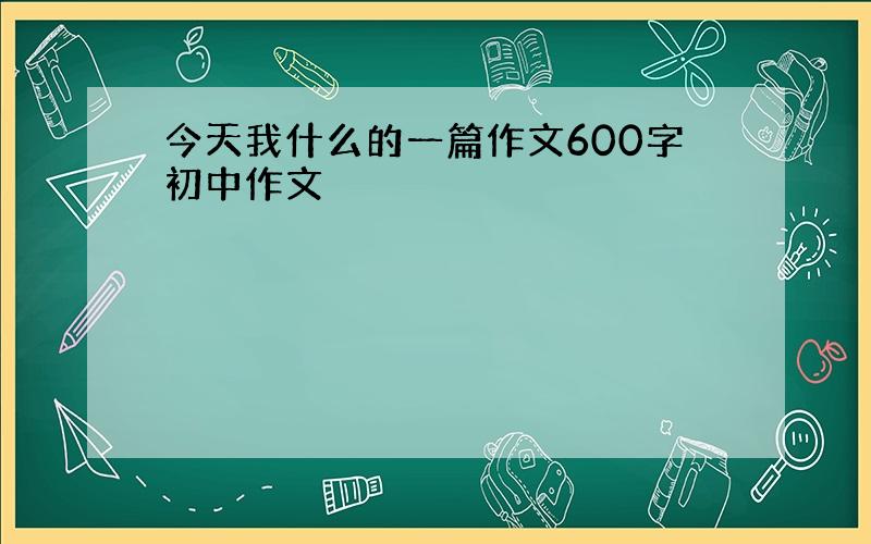 今天我什么的一篇作文600字初中作文