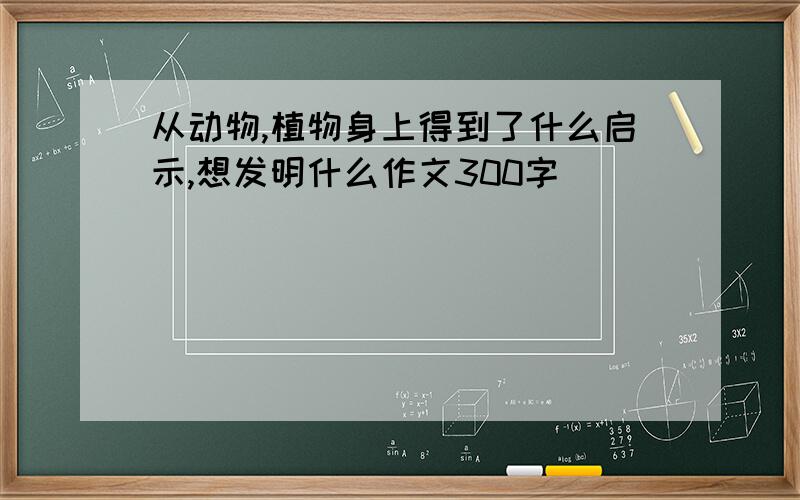 从动物,植物身上得到了什么启示,想发明什么作文300字