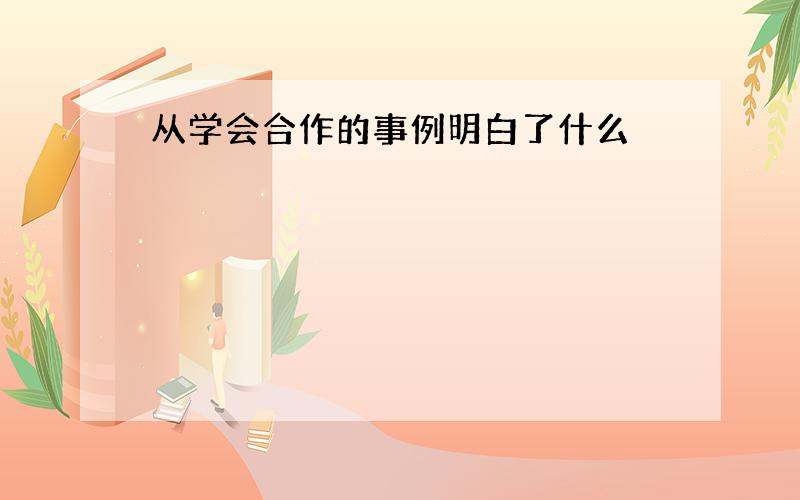 从学会合作的事例明白了什么