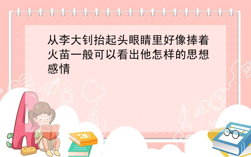 从李大钊抬起头眼睛里好像捧着火苗一般可以看出他怎样的思想感情