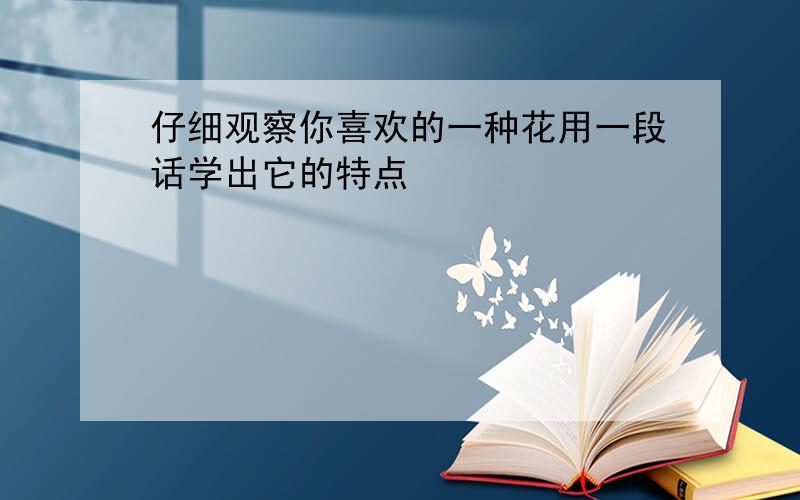 仔细观察你喜欢的一种花用一段话学出它的特点