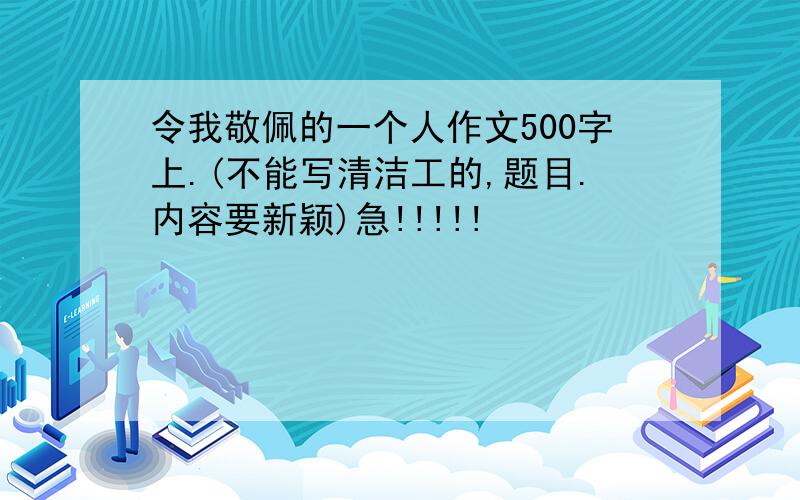 令我敬佩的一个人作文500字上.(不能写清洁工的,题目.内容要新颖)急!!!!!