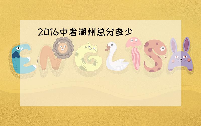 2016中考湖州总分多少