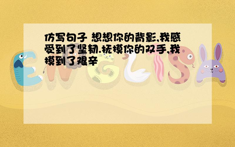 仿写句子 想想你的背影,我感受到了坚韧.抚摸你的双手,我摸到了艰辛