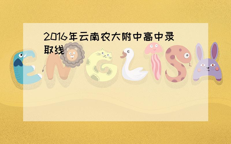 2016年云南农大附中高中录取线