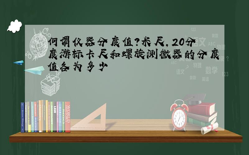 何谓仪器分度值?米尺,20分度游标卡尺和螺旋测微器的分度值各为多少