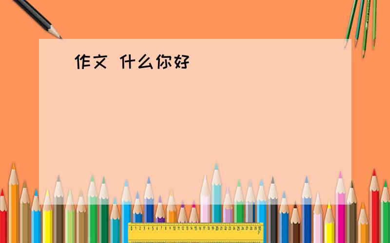 作文 什么你好