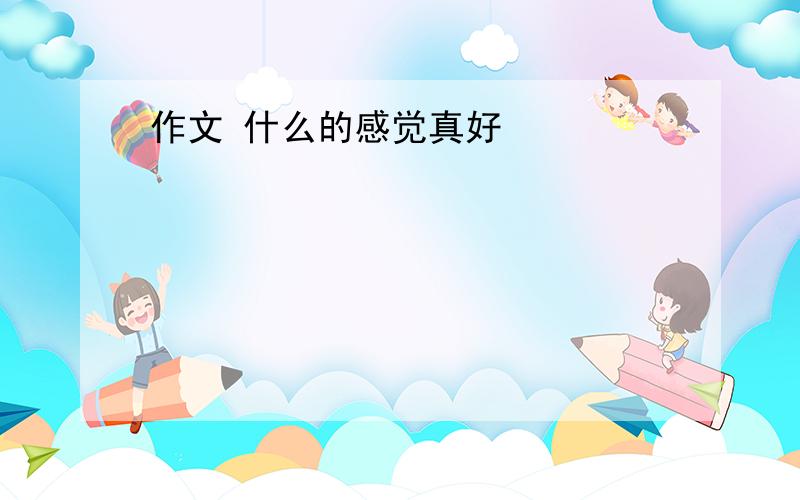 作文 什么的感觉真好