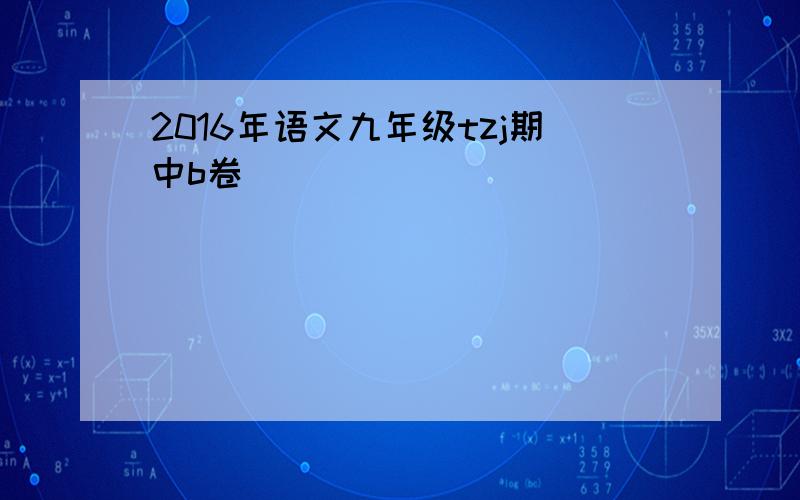 2016年语文九年级tzj期中b卷