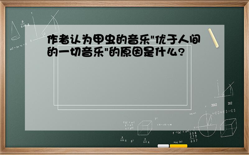 作者认为甲虫的音乐"优于人间的一切音乐"的原因是什么?