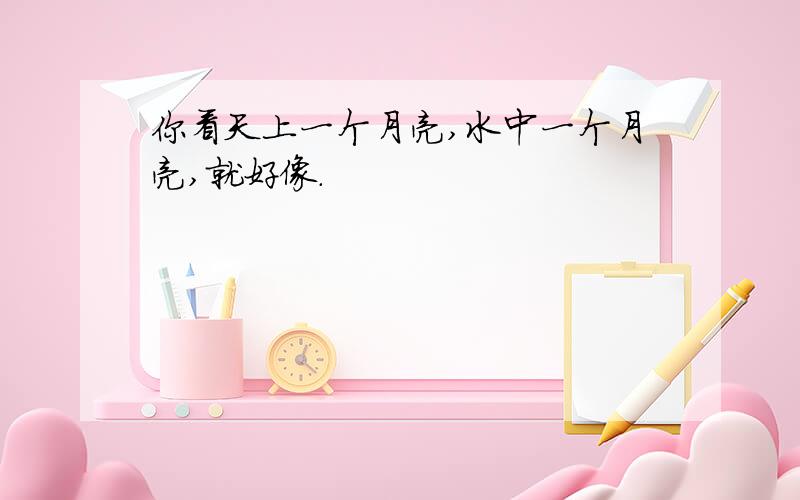 你看天上一个月亮,水中一个月亮,就好像.