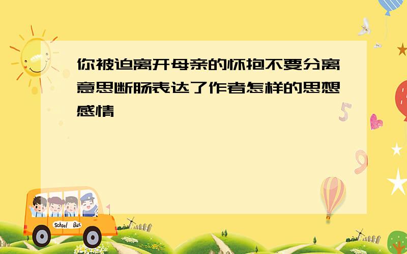 你被迫离开母亲的怀抱不要分离意思断肠表达了作者怎样的思想感情