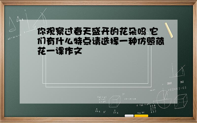 你观察过春天盛开的花朵吗 它们有什么特点请选择一种仿照荷花一课作文