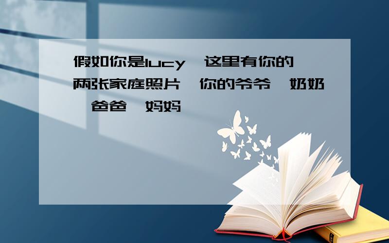 假如你是lucy,这里有你的两张家庭照片,你的爷爷,奶奶,爸爸,妈妈