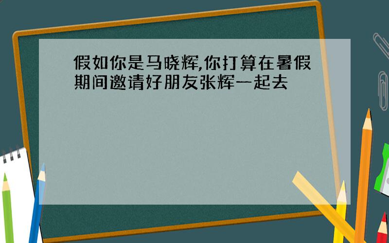 假如你是马晓辉,你打算在暑假期间邀请好朋友张辉一起去