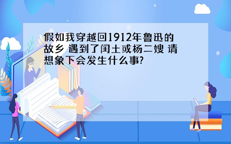 假如我穿越回1912年鲁迅的故乡 遇到了闰土或杨二嫂 请想象下会发生什么事?