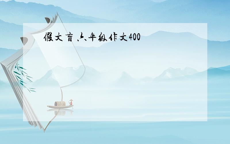 假文盲 六年级作文400