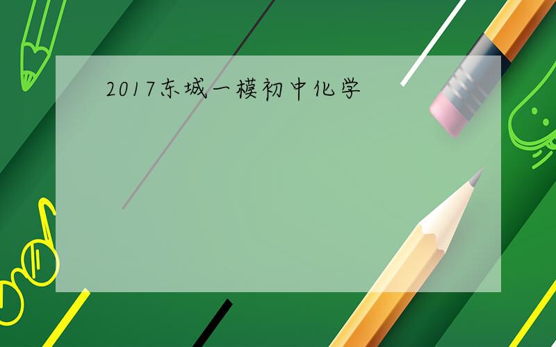 2017东城一模初中化学