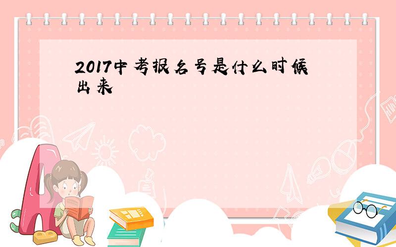 2017中考报名号是什么时候出来