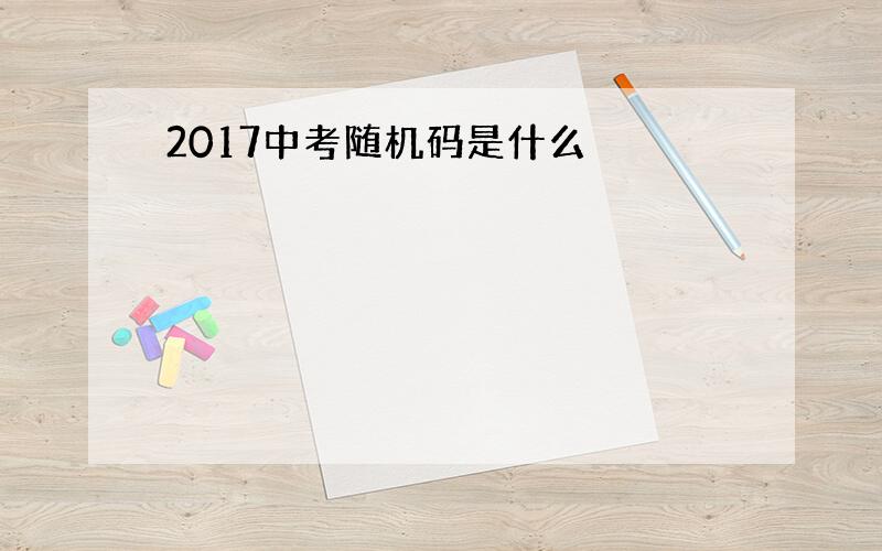 2017中考随机码是什么