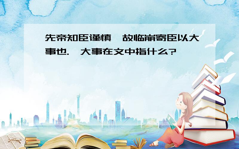 先帝知臣谨慎,故临崩寄臣以大事也."大事在文中指什么?