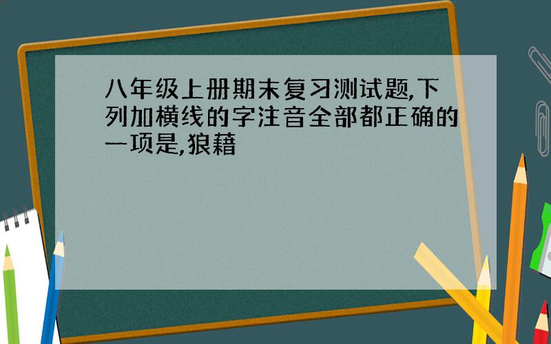 八年级上册期末复习测试题,下列加横线的字注音全部都正确的一项是,狼藉