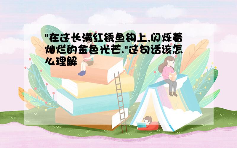 "在这长满红锈鱼钩上,闪烁着灿烂的金色光芒."这句话该怎么理解