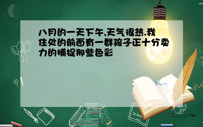 八月的一天下午,天气很热.我住处的前面有一群孩子正十分卖力的捕捉那些色彩