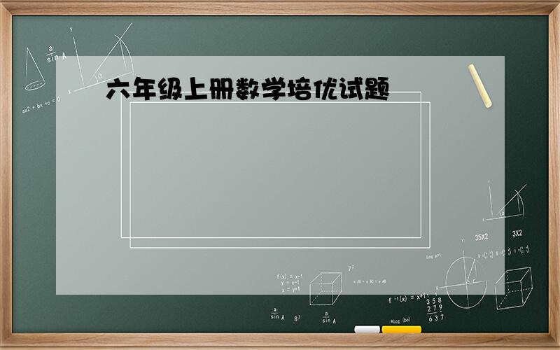 六年级上册数学培优试题