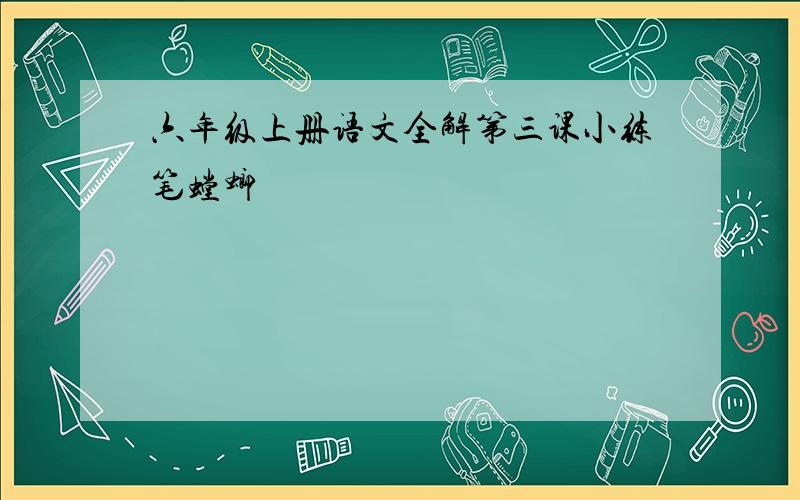 六年级上册语文全解第三课小练笔螳螂