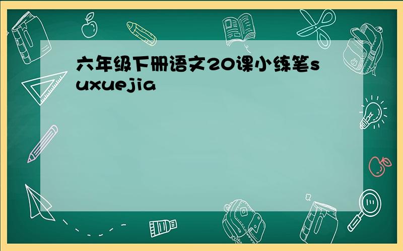 六年级下册语文20课小练笔suxuejia