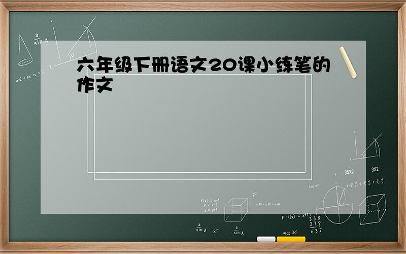 六年级下册语文20课小练笔的作文