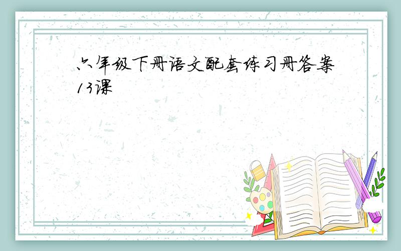 六年级下册语文配套练习册答案13课