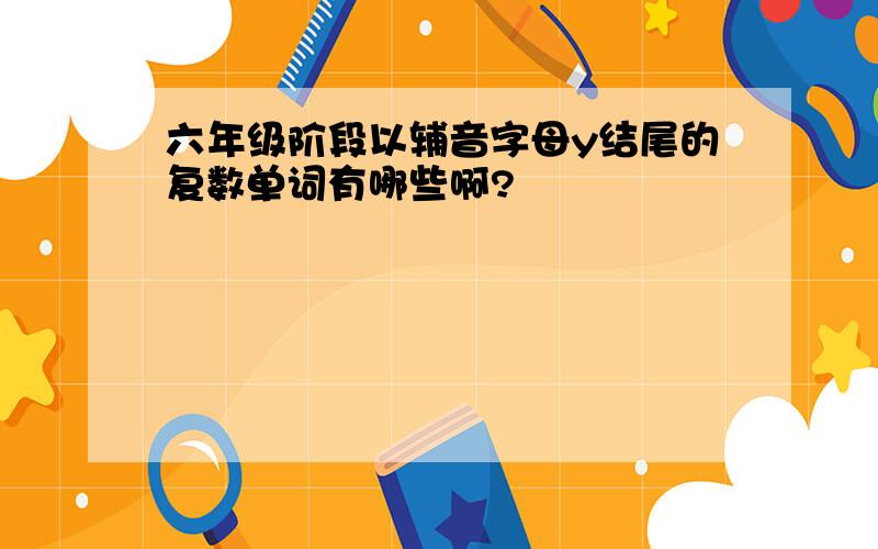 六年级阶段以辅音字母y结尾的复数单词有哪些啊?