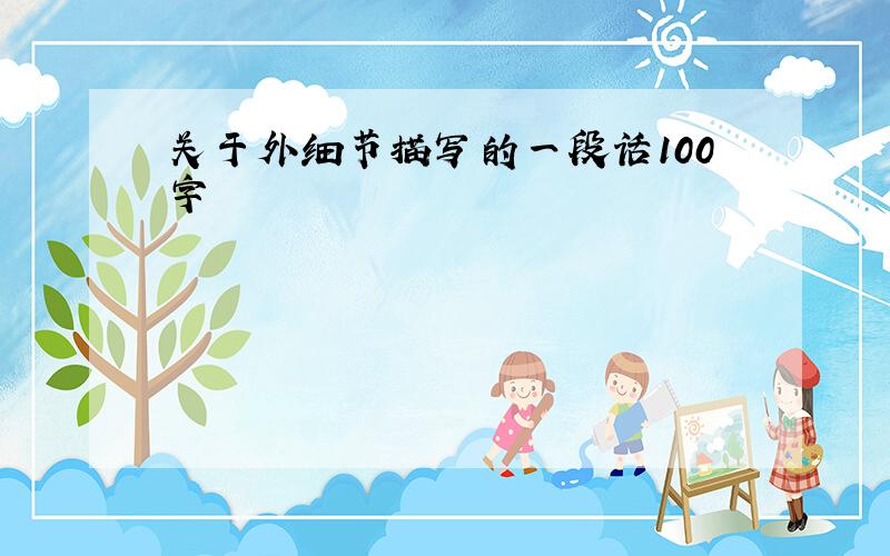 关于外细节描写的一段话100字