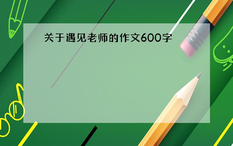 关于遇见老师的作文600字