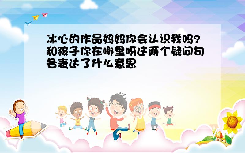 冰心的作品妈妈你会认识我吗?和孩子你在哪里呀这两个疑问句各表达了什么意思