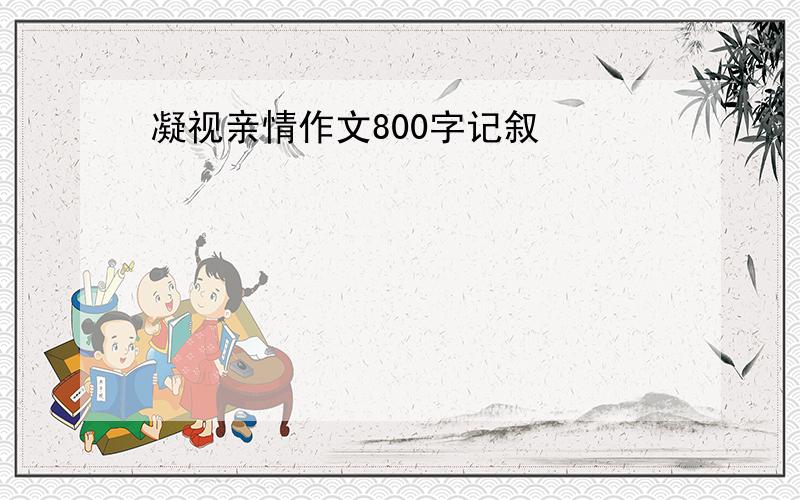 凝视亲情作文800字记叙