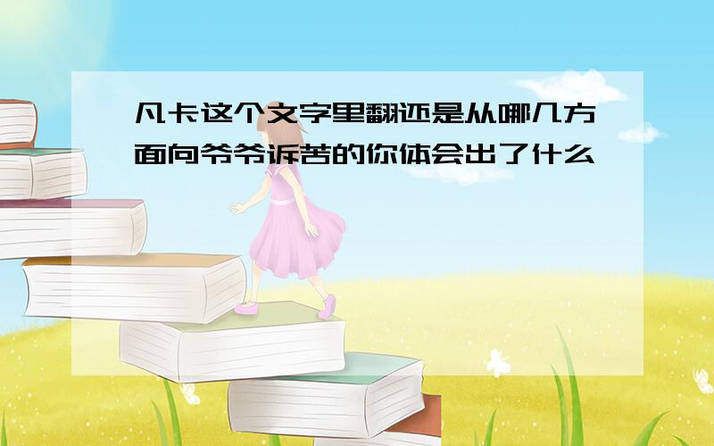 凡卡这个文字里翻还是从哪几方面向爷爷诉苦的你体会出了什么