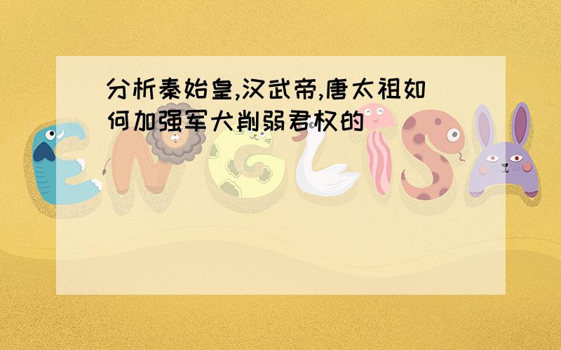 分析秦始皇,汉武帝,唐太祖如何加强军犬削弱君权的