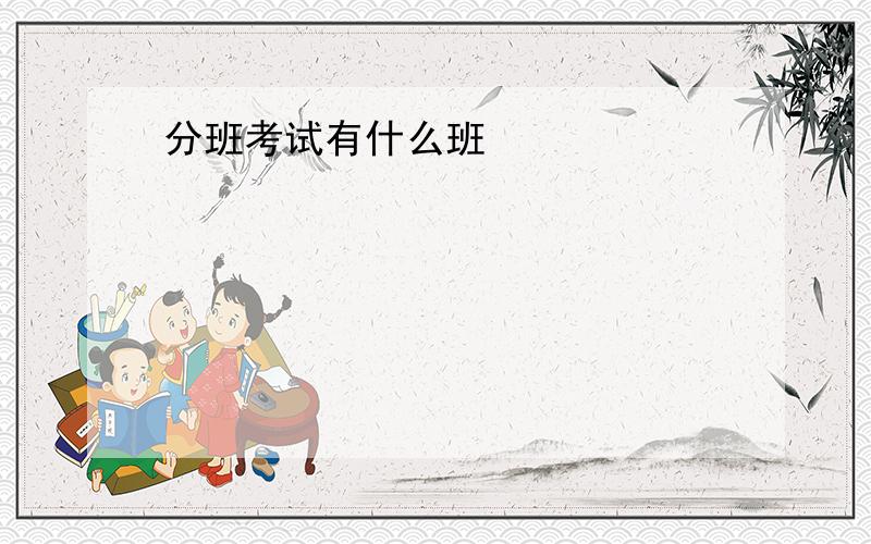 分班考试有什么班