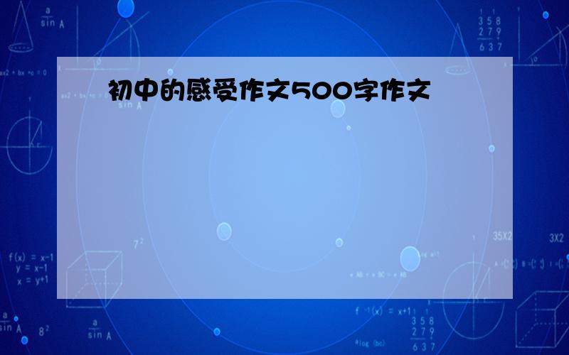 初中的感受作文500字作文