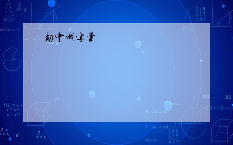 初中识字量