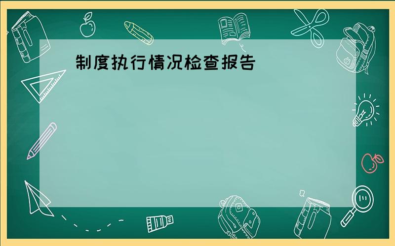 制度执行情况检查报告