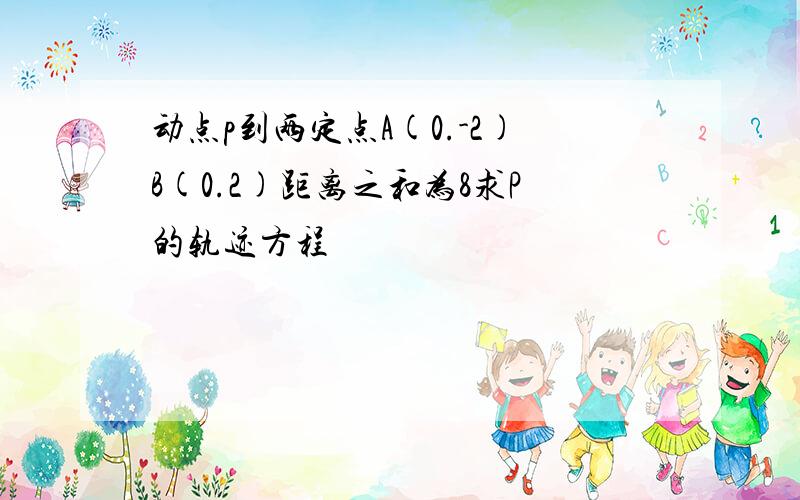 动点p到两定点A(0.-2)B(0.2)距离之和为8求P的轨迹方程