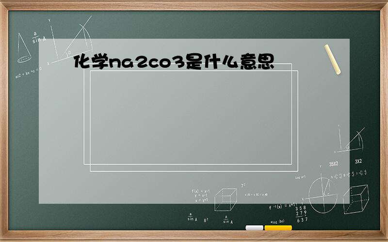 化学na2co3是什么意思