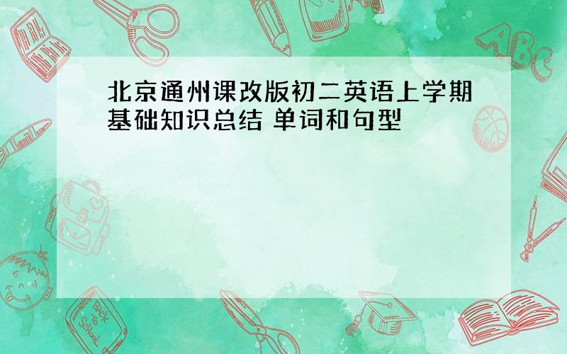 北京通州课改版初二英语上学期基础知识总结 单词和句型